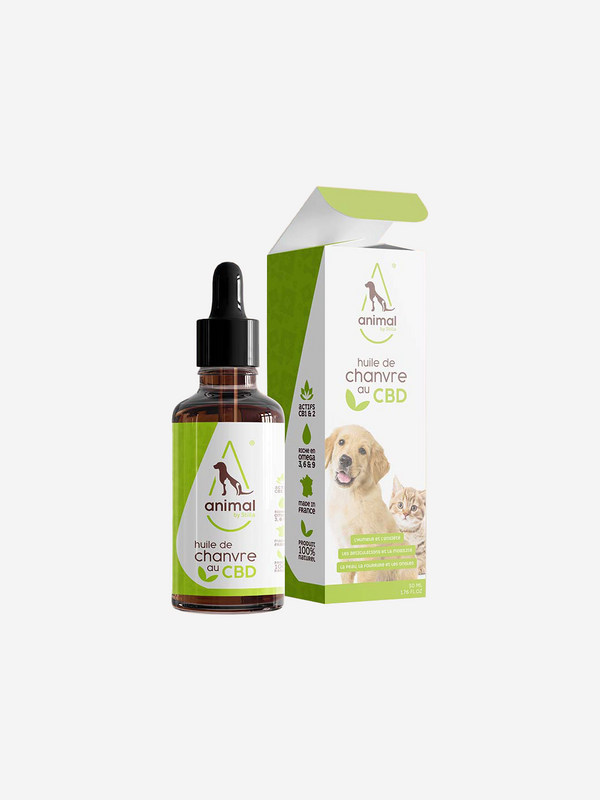 HUILE VEGETALE CHANVRE BIO ANIMAUX 50 ml SANS THC