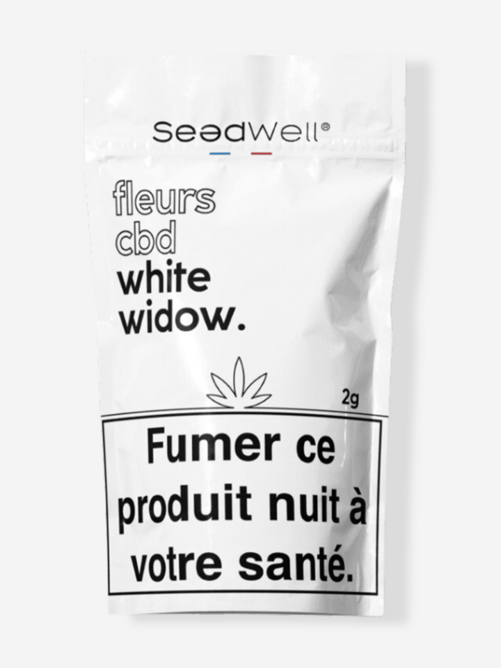 Fleurs de CBD White Widow cultivées en extérieur, 100% naturelles